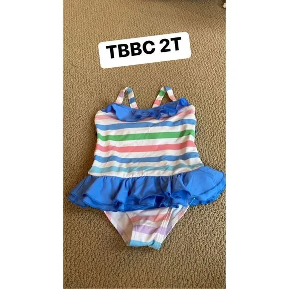 BROAD STREET STRIPE RODEO DRIVE RUFFLE SWIMSUIT - THE BEAUFORT BONNET COMPANY 2T